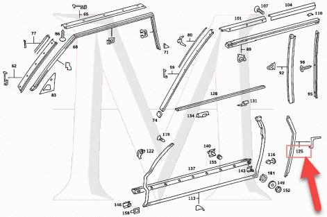 72_3015 B PILLAR DOOR SEAL LEFT
