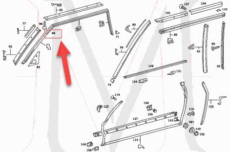 72_3008 DOOR GLASS SEAL LEFT