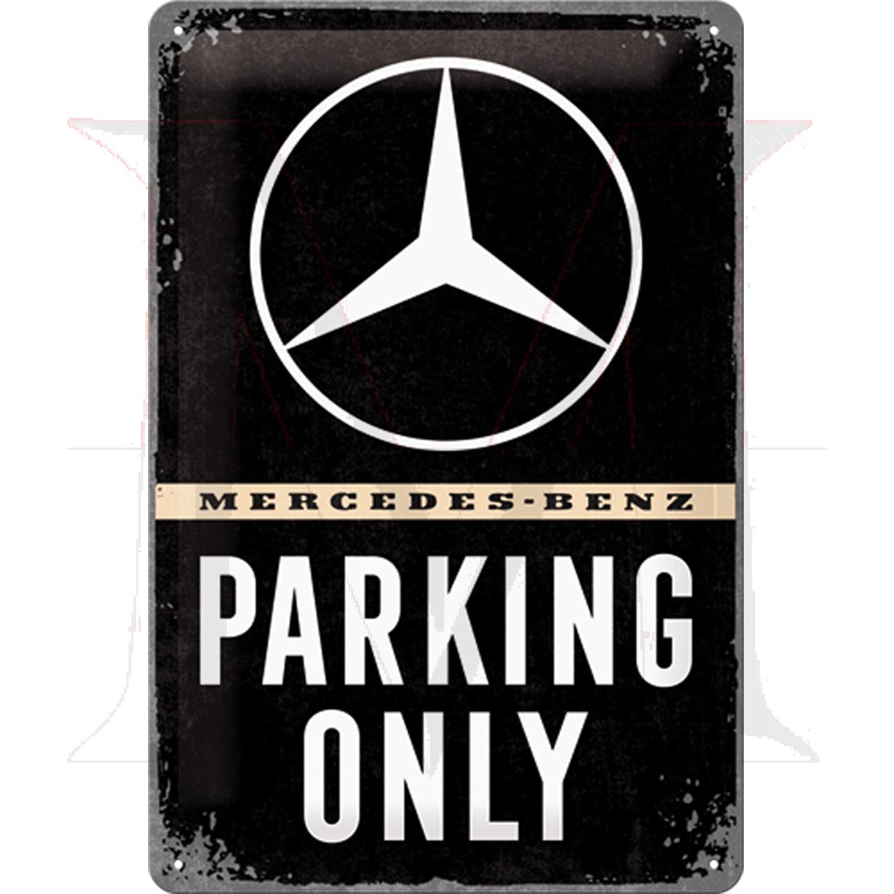 85_0106 Mercedes-Benz Tin Sign Parking Only