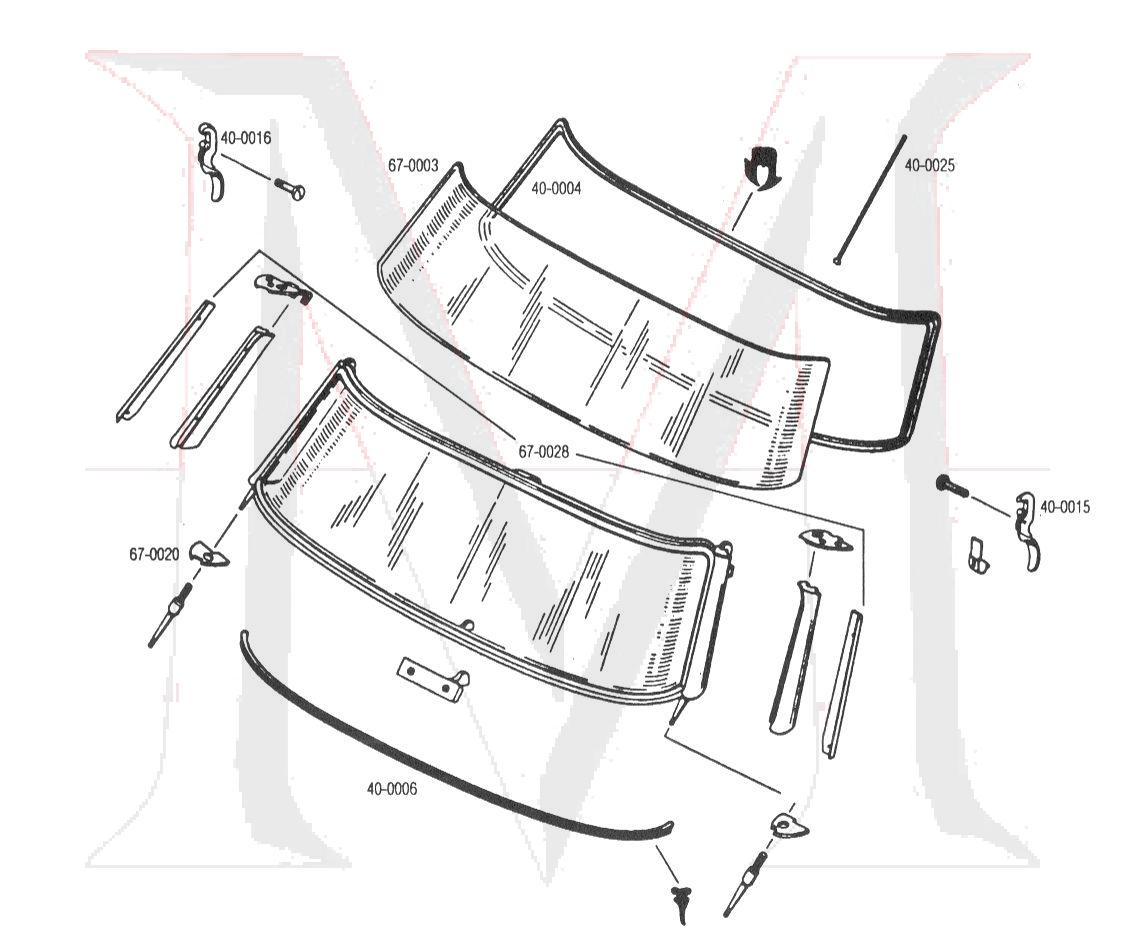 190SL WINDSHIELD - CLEAR