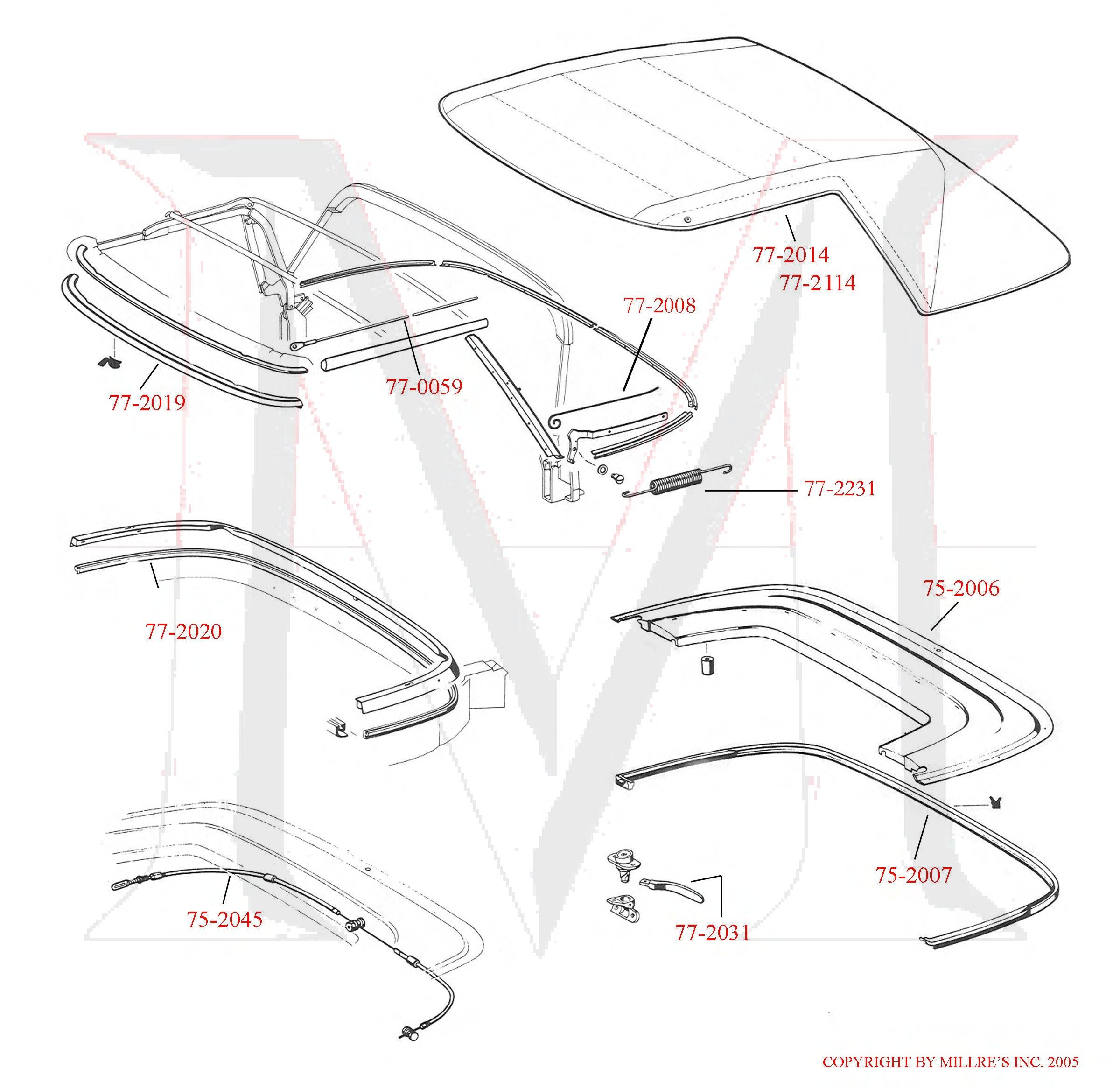 77-2114EhkVeA87DOw6C 230SL 250SL 280SL STAYFAST CANVAS  CONVERTIBLE TOP