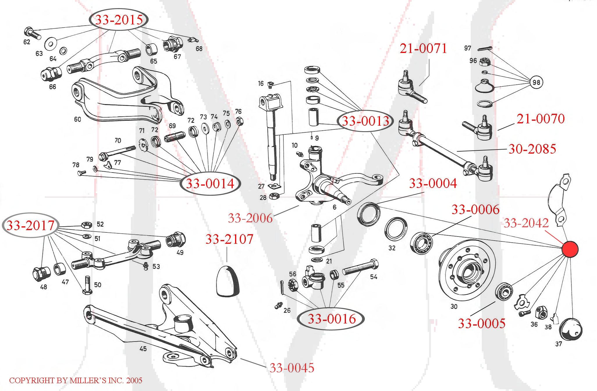 33-2015 UPPER  INNER ARM SHAFT KIT